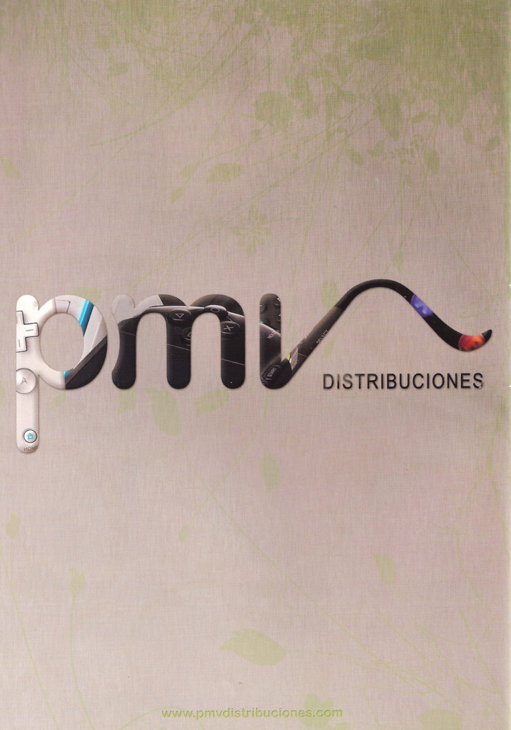 Contraportada para catálogo de accesorios para consolas "PMV Distribuciones" (2008)