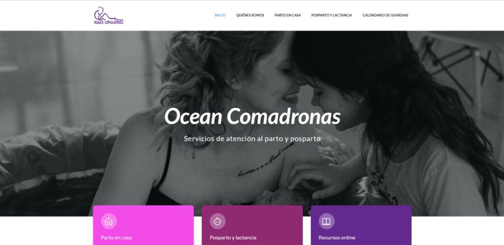 Web para Ocean Comadronas en 2011 (oceancomadronas.es)
